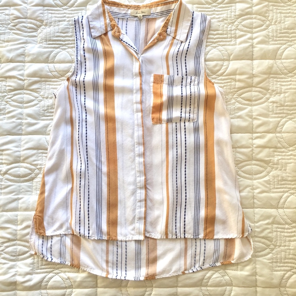 Sleeveless Collared Button Down by Love Notes